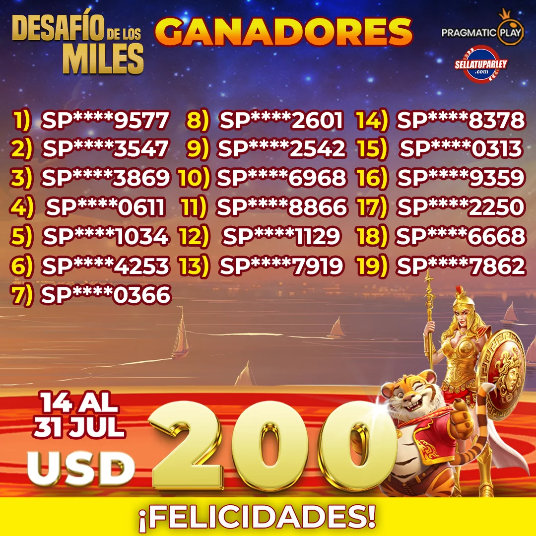 Ganadores Premios Misteriosos El desafío de los Miles en SellaTuParley.com