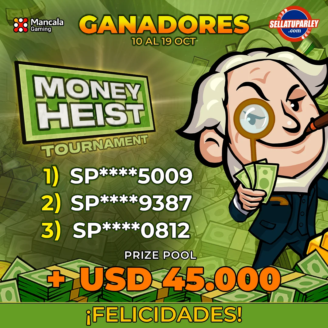 Ganadores Big Money Bang con Sellatuparley y 3 Oaks Gaming 